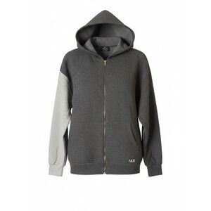 NUX Los Angeles Combo Hoodie Heather Grey Colorblock Full Zip Sweatshirt H0294 S